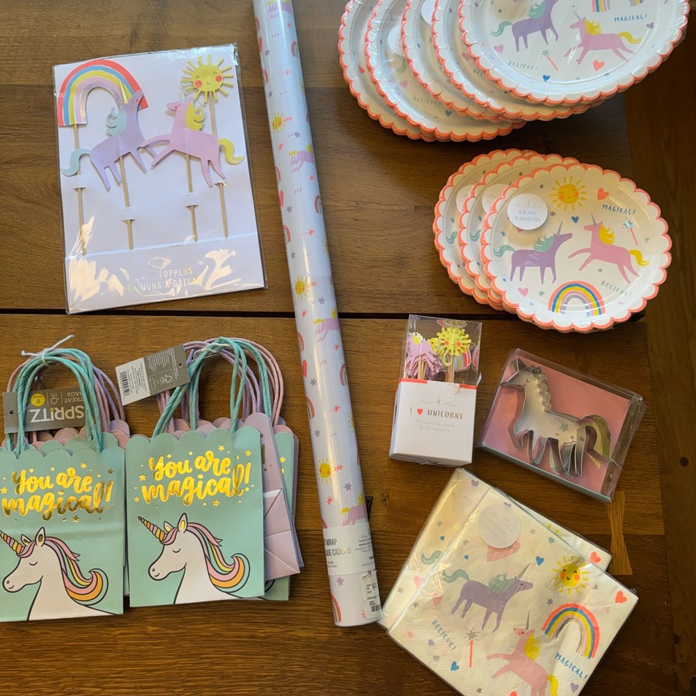 Meri Meri I believe in unicorns party set